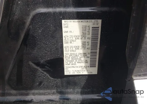 2018 Nissan Murano Sl z USA, uszkodzony, nr VIN 5N1AZ2MG2JN195824